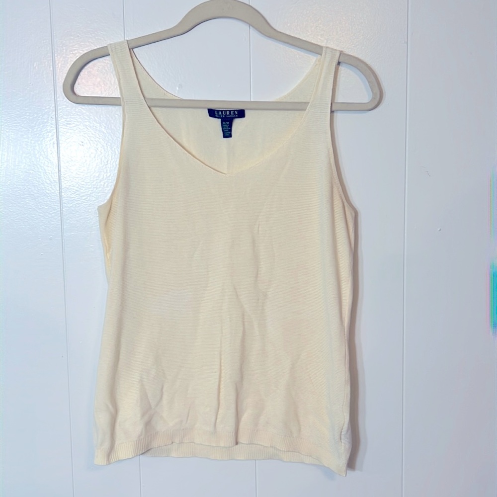 Ralph Lauren knit cream tank top